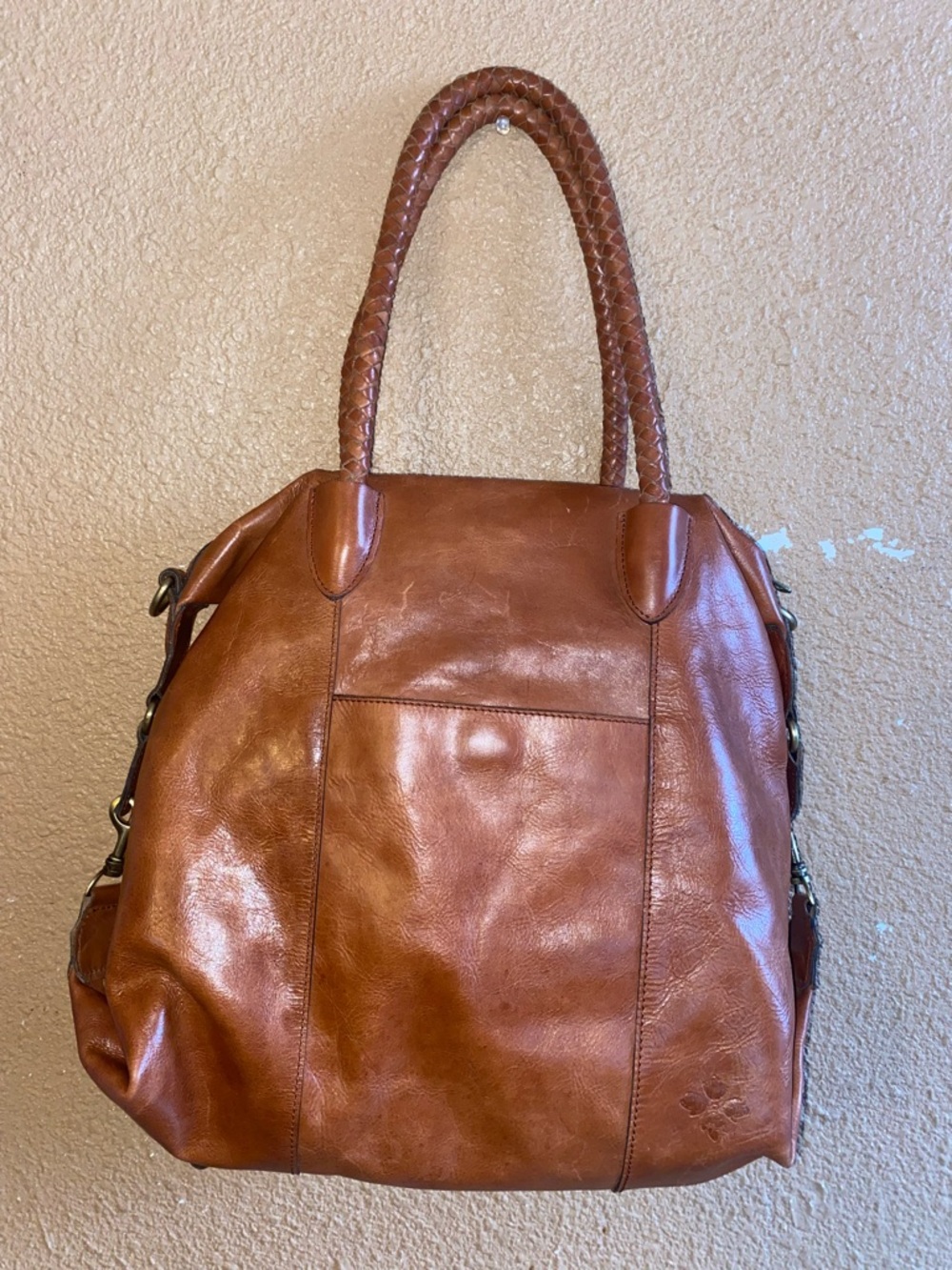 Large Patricia Nash Brown Woven Leather Shoulder Bag - Picture 2 of 12